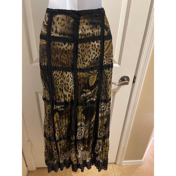 Alberto Makali Patchwork Leopard Maxi Skirt – Size 8 ✨ - Picture 1 of 4